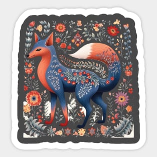 A Blue Fox Scandinavian Art Style Sticker